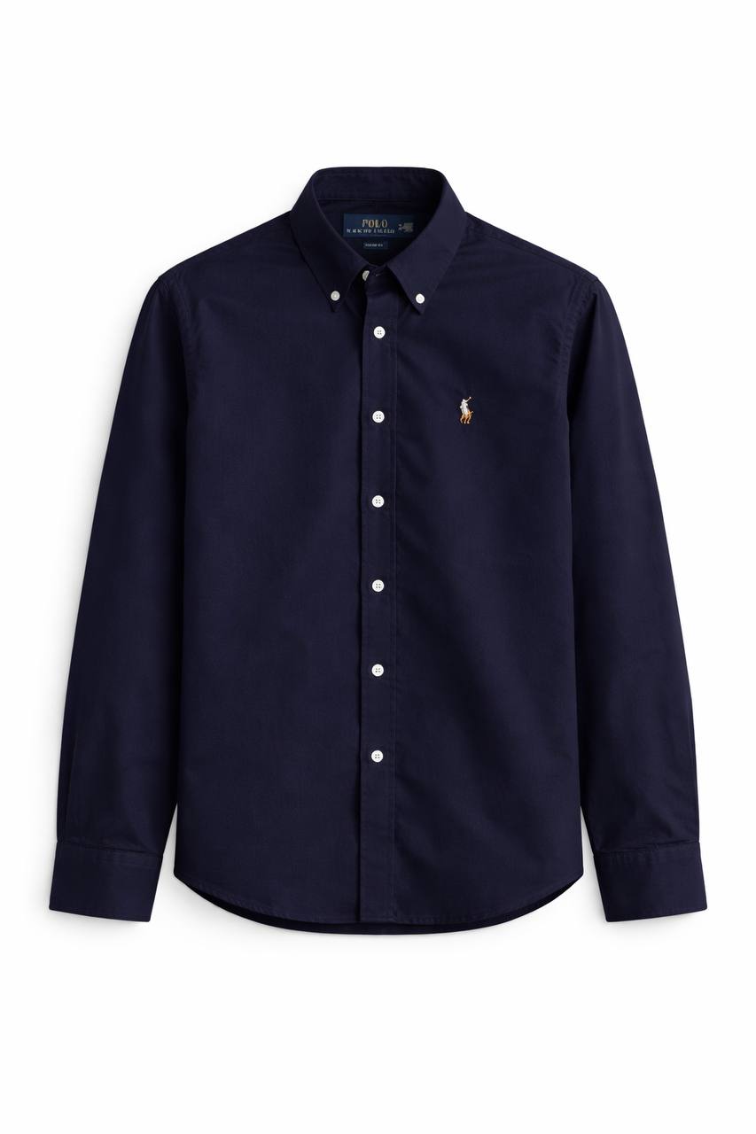 Plain NAVY BLUE Cotton Oxford Shirt