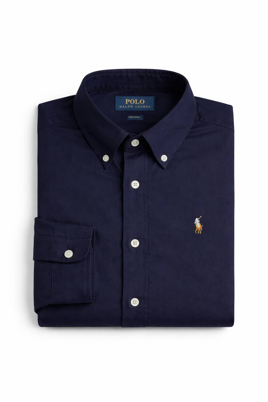 Plain NAVY BLUE Cotton Oxford Shirt