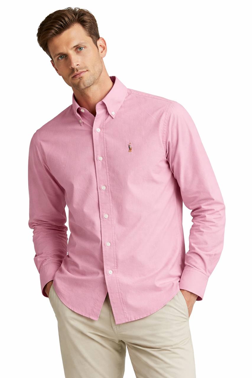 Plain Pink Cotton Oxford Shirt