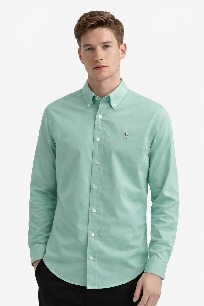 Plain Pista Cotton Oxford Shirt