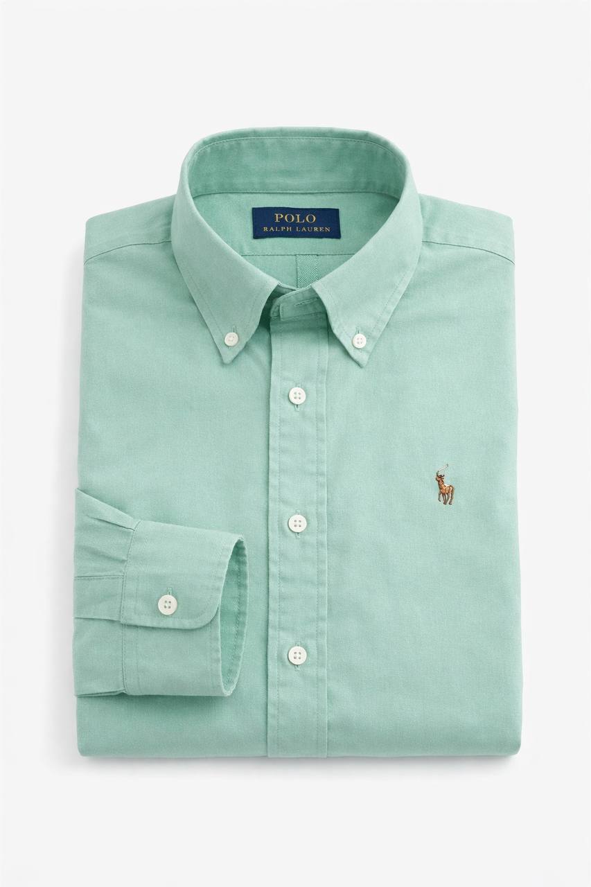 Plain Pista Cotton Oxford Shirt