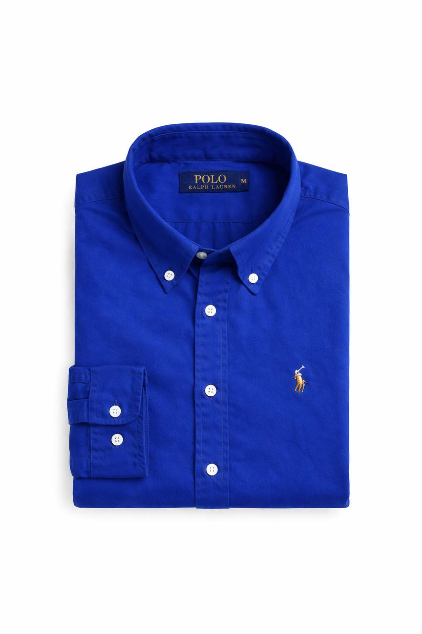 Plain Royal Blue Cotton Oxford Shirt