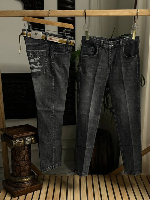 Ankle-Fit Distressed Graphic Jeans 102