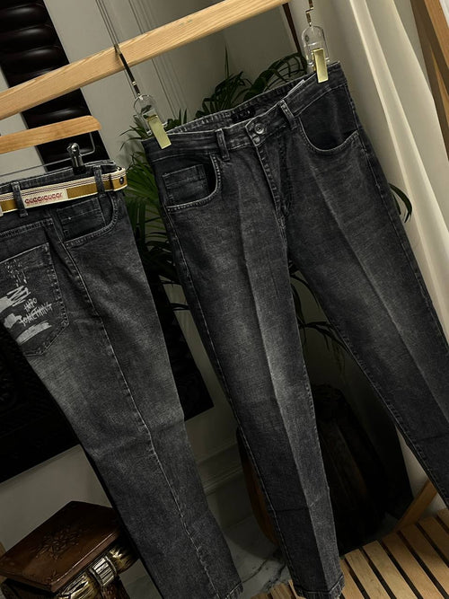 Ankle-Fit Distressed Graphic Jeans 102