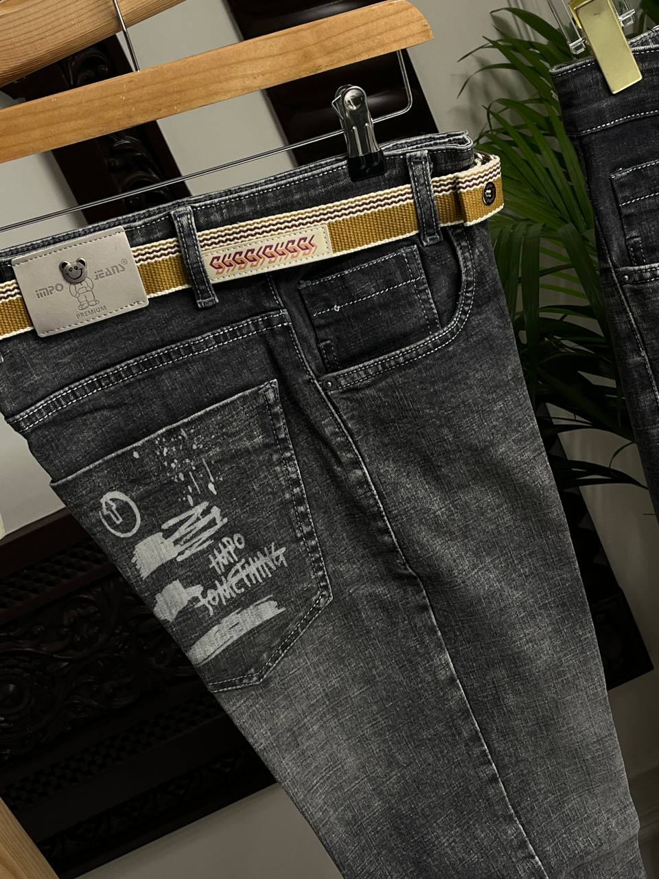 Ankle-Fit Distressed Graphic Jeans 102
