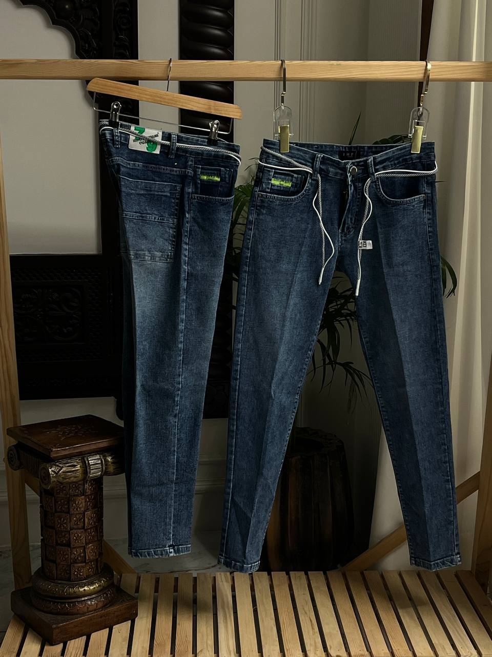 Ankle-Fit Distressed Graphic Jeans 103