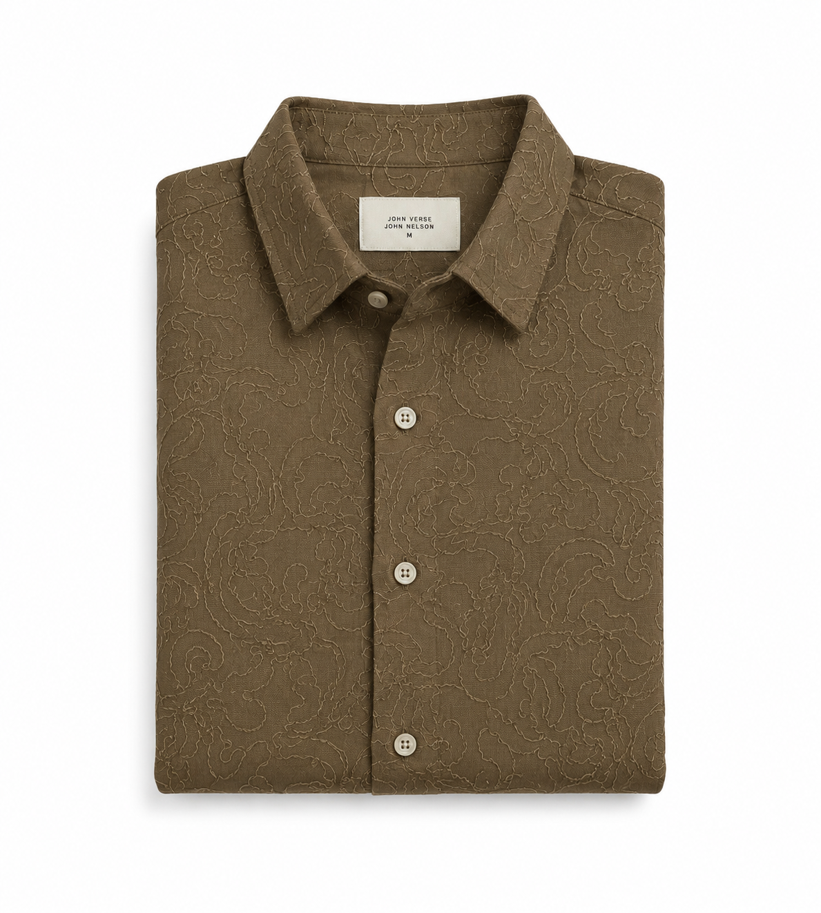 embroidery half sleeve coffee clay shirt
