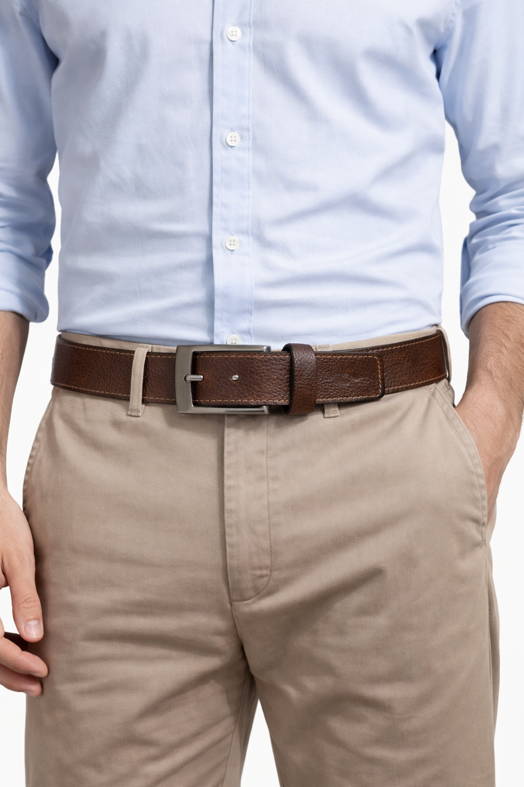 GENUINE LEATHER BELT BROWN