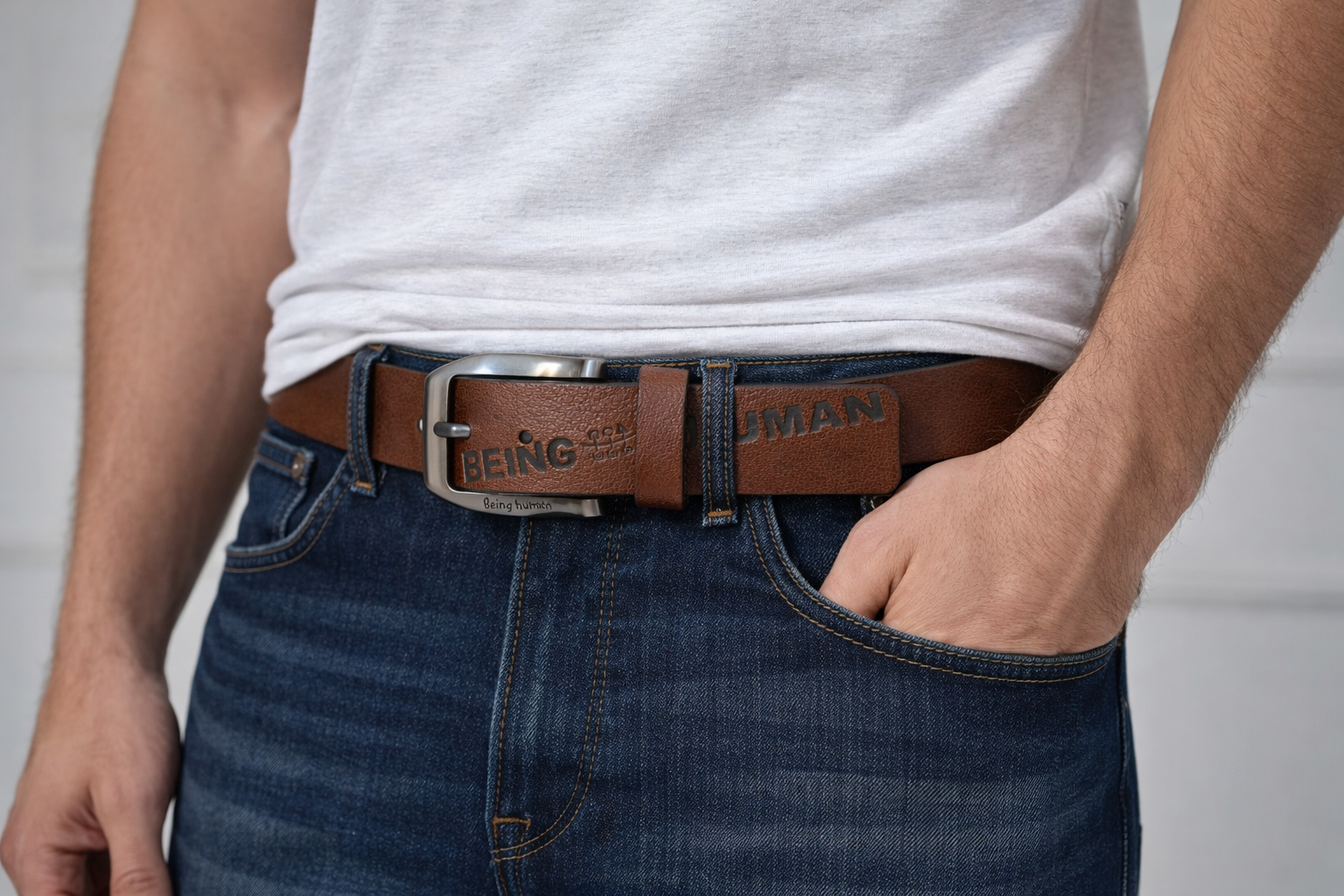 GENUINE LEATHER BELT BROWN