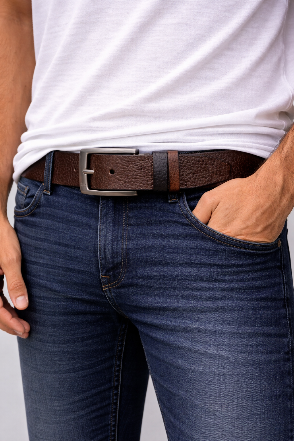 GENUINE LEATHER BELT BROWN