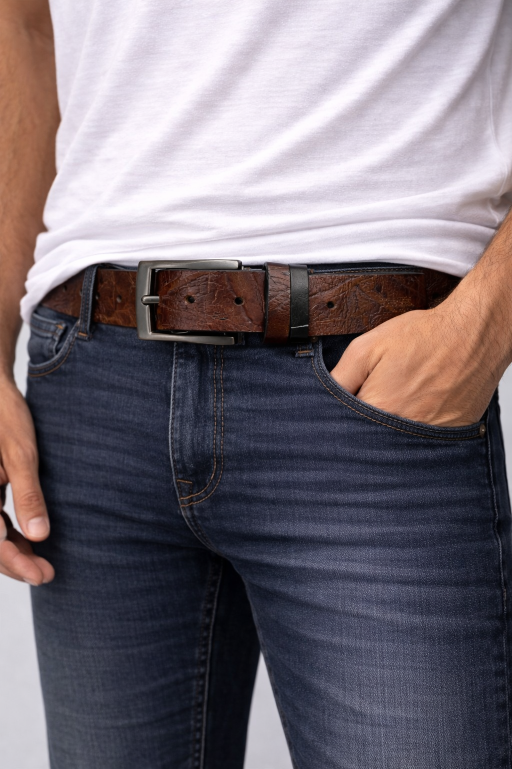GENUINE LEATHER BELT BROWN