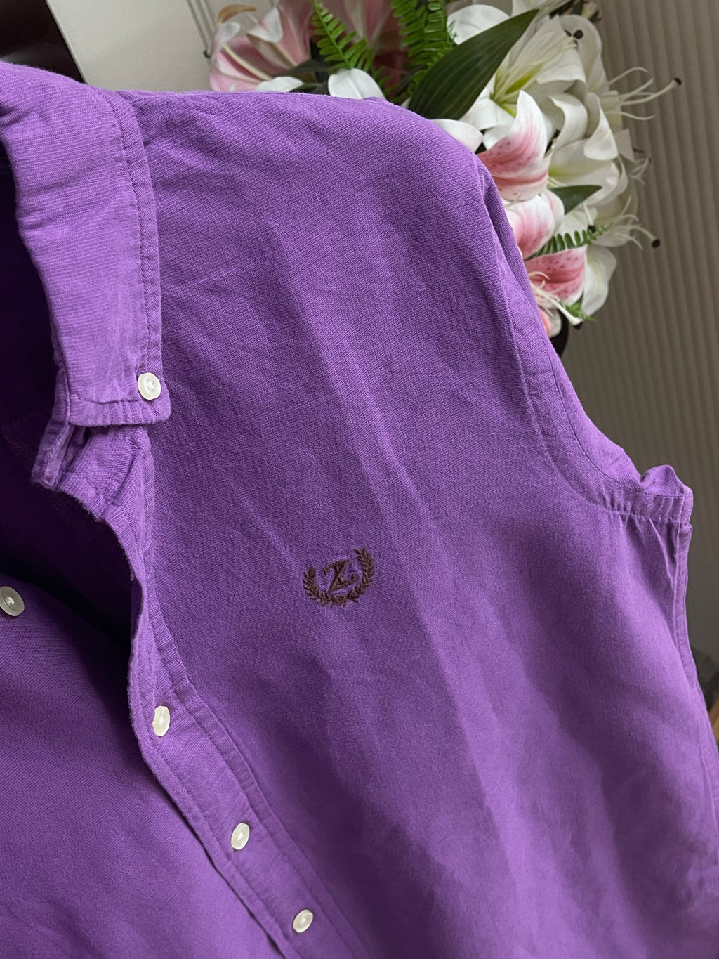 Plain Linen Purpal Colour Full Sleeve Shirt