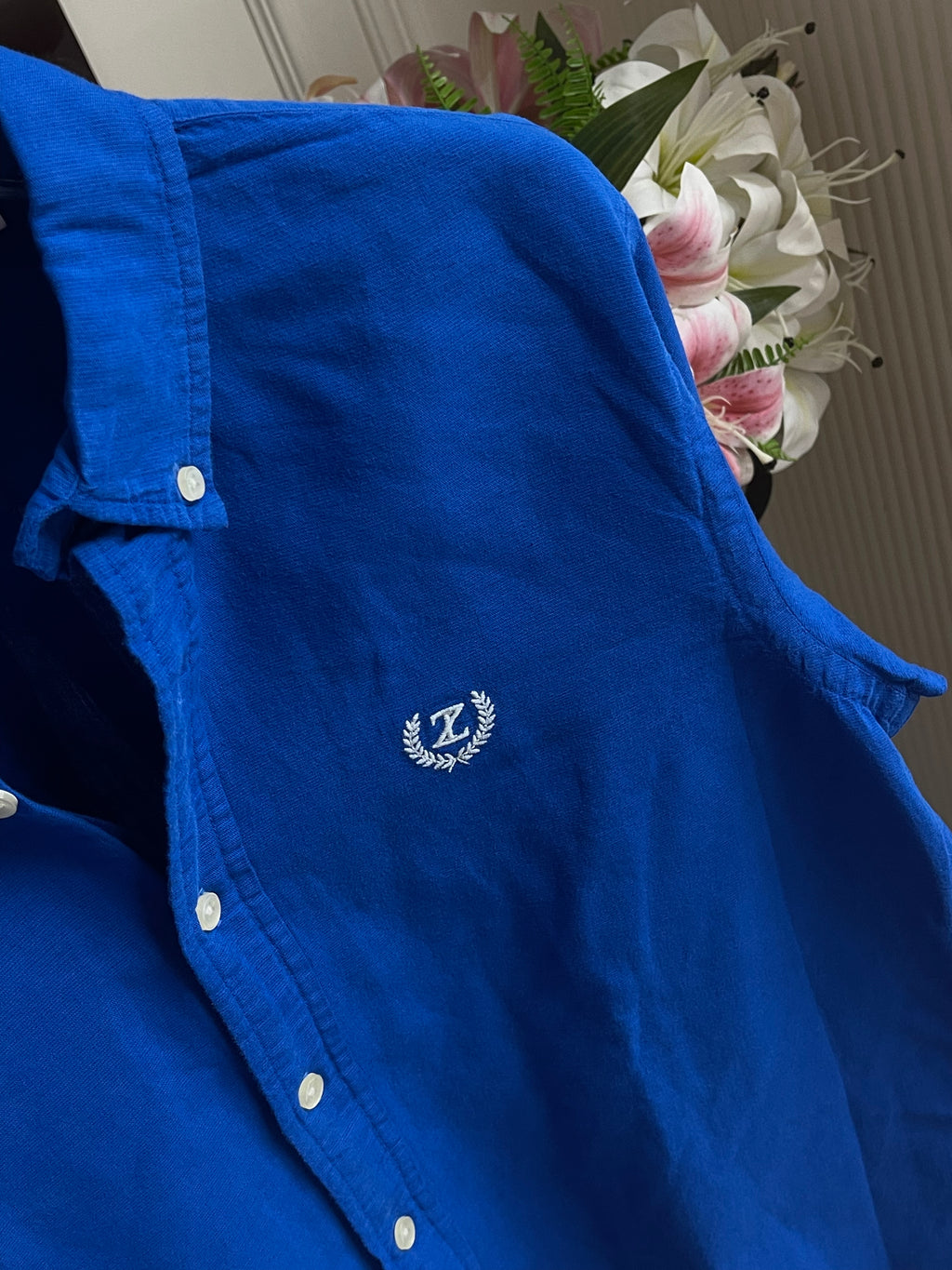 Plain Linen Royal Blue Colour Full Sleeve Shirt