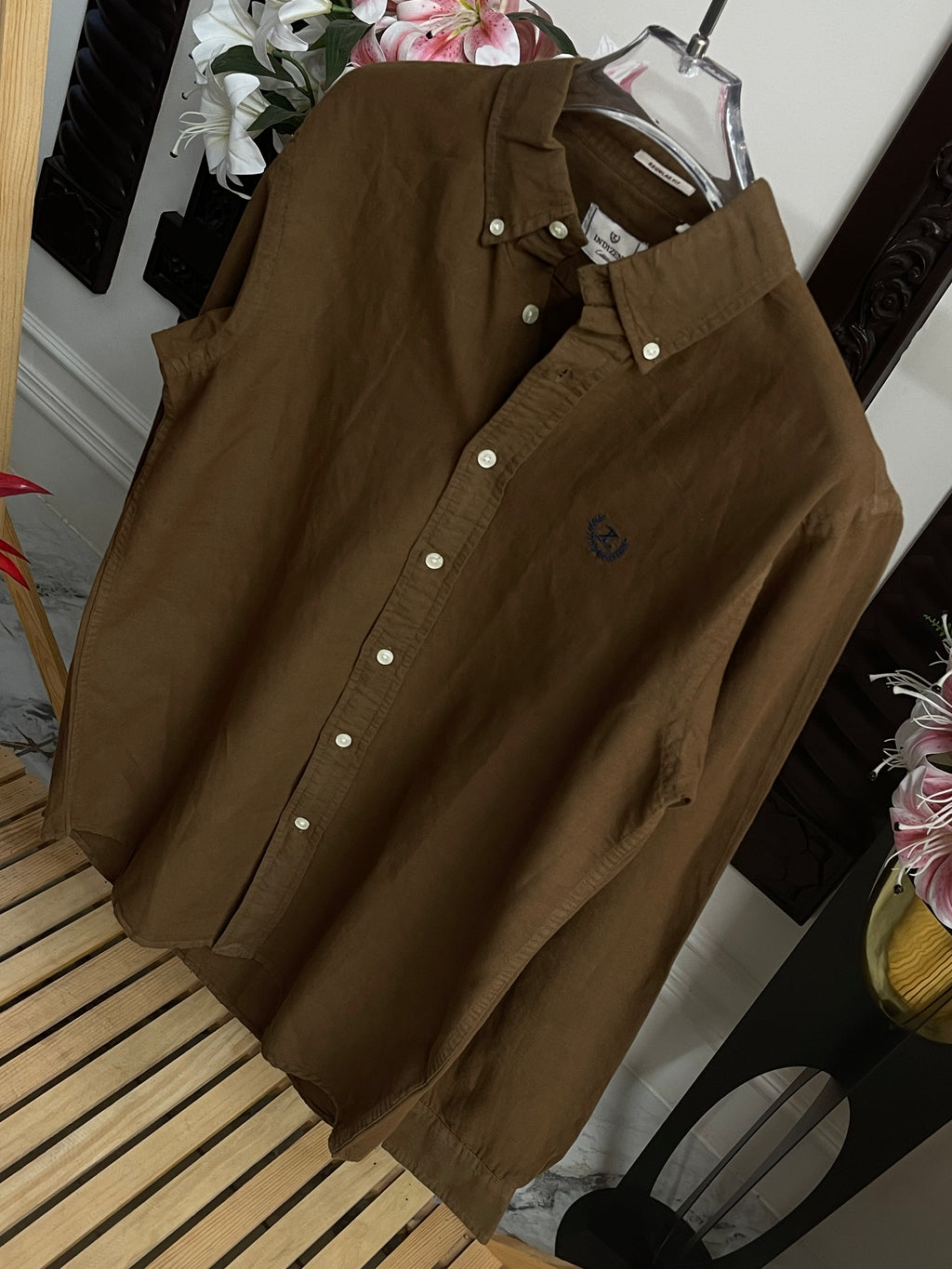 Plain Linen Brown Colour Full Sleeve Shirt