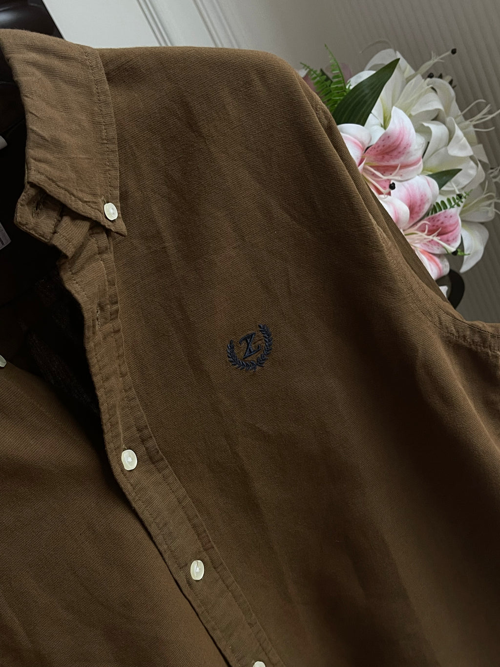 Plain Linen Brown Colour Full Sleeve Shirt