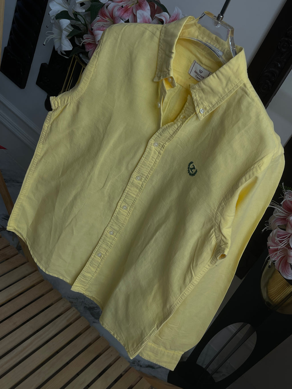 Plain Linen Yellow Colour Full Sleeve Shirt
