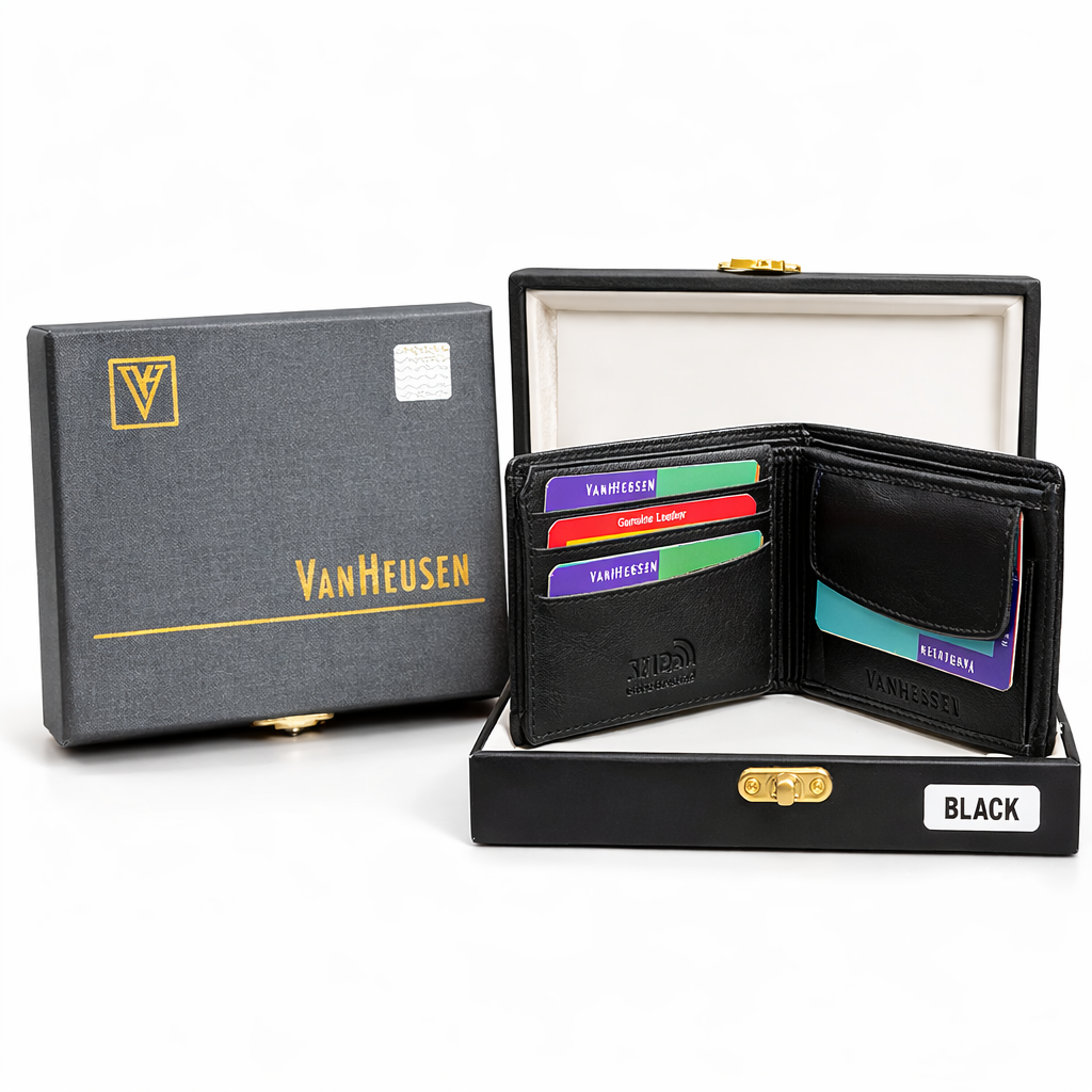 GENUINE LEATHER WALLET BLACK