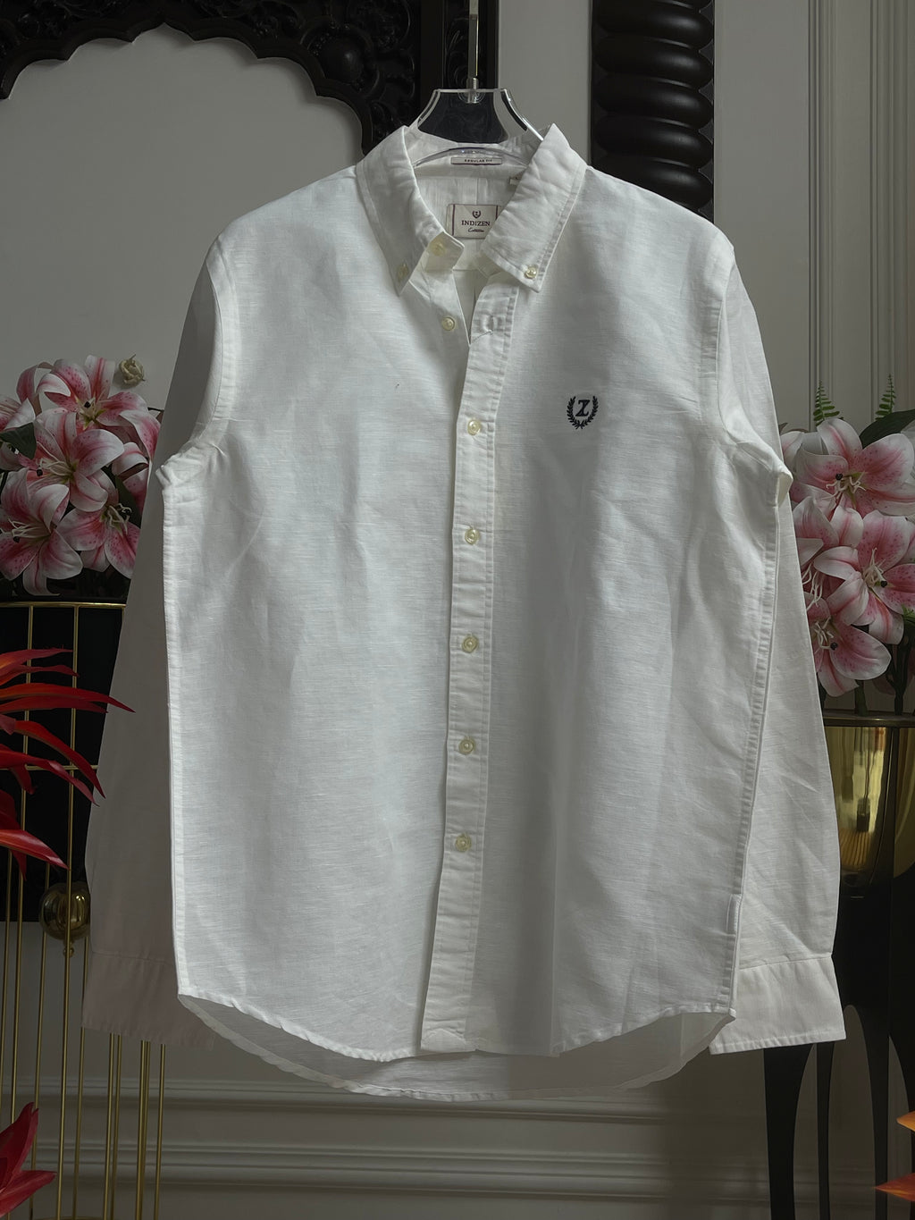 Plain Linen White Colour Full Sleeve Shirt