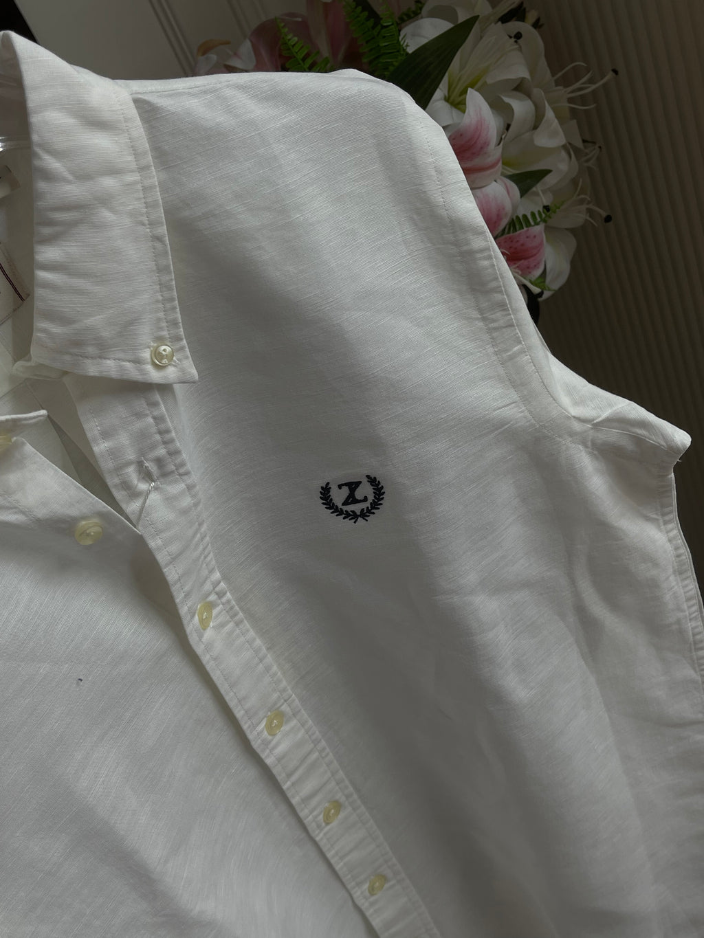 Plain Linen White Colour Full Sleeve Shirt