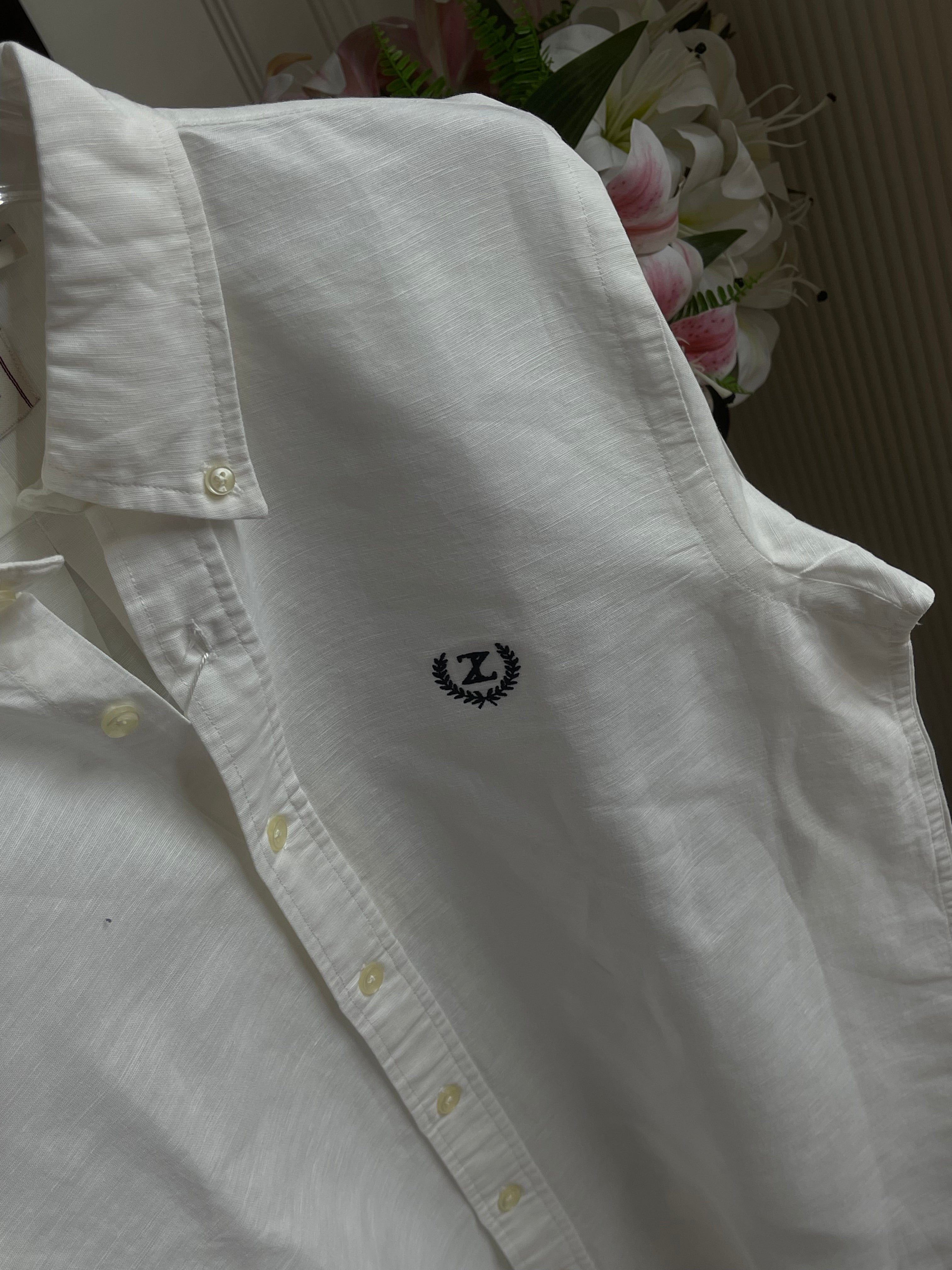Plain Linen White Colour Full Sleeve Shirt