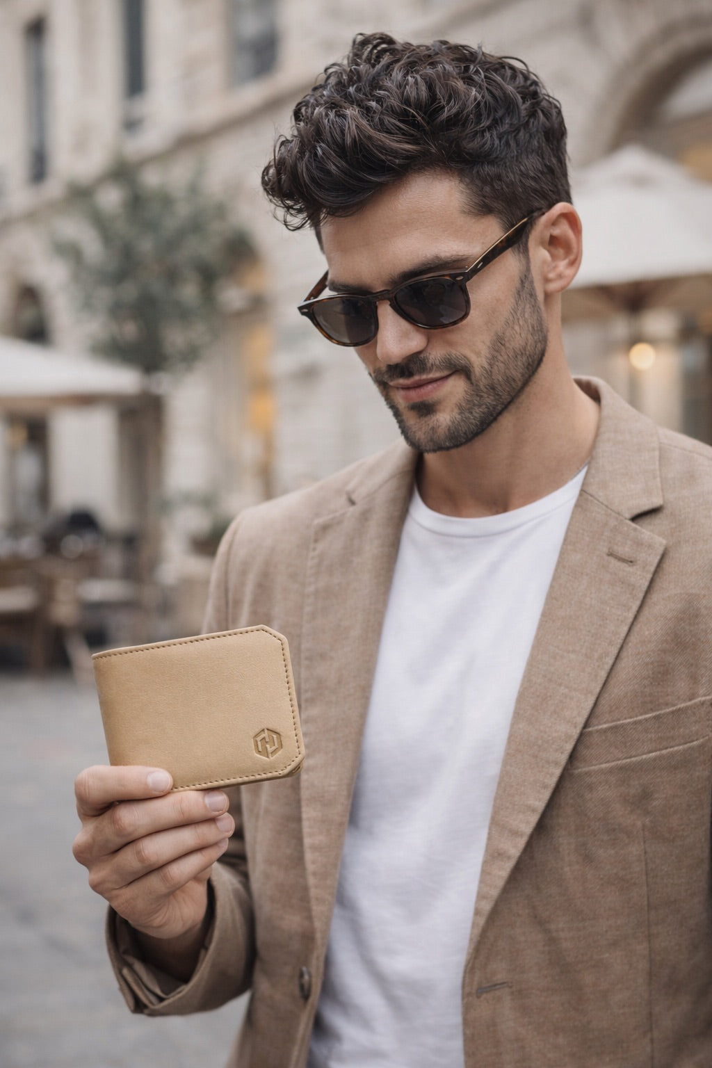 GENUINE LEATHER WALLET BEIGE