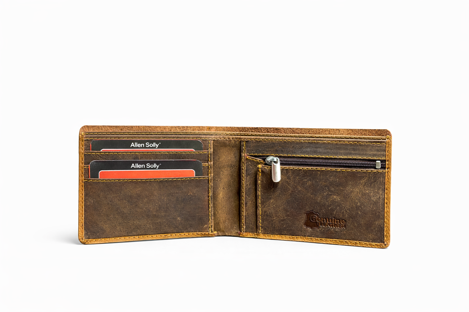 GENUINE LEATHER WALLET BROWN