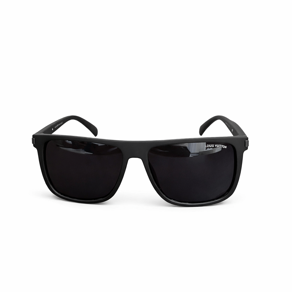 Matte Black Square Sunglasses