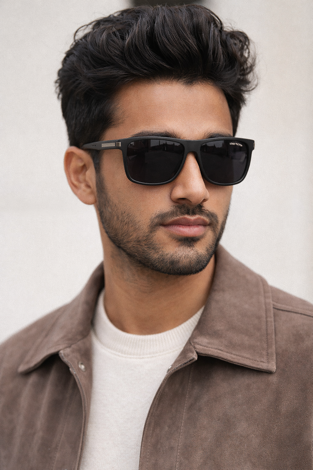 Matte Black Square Sunglasses