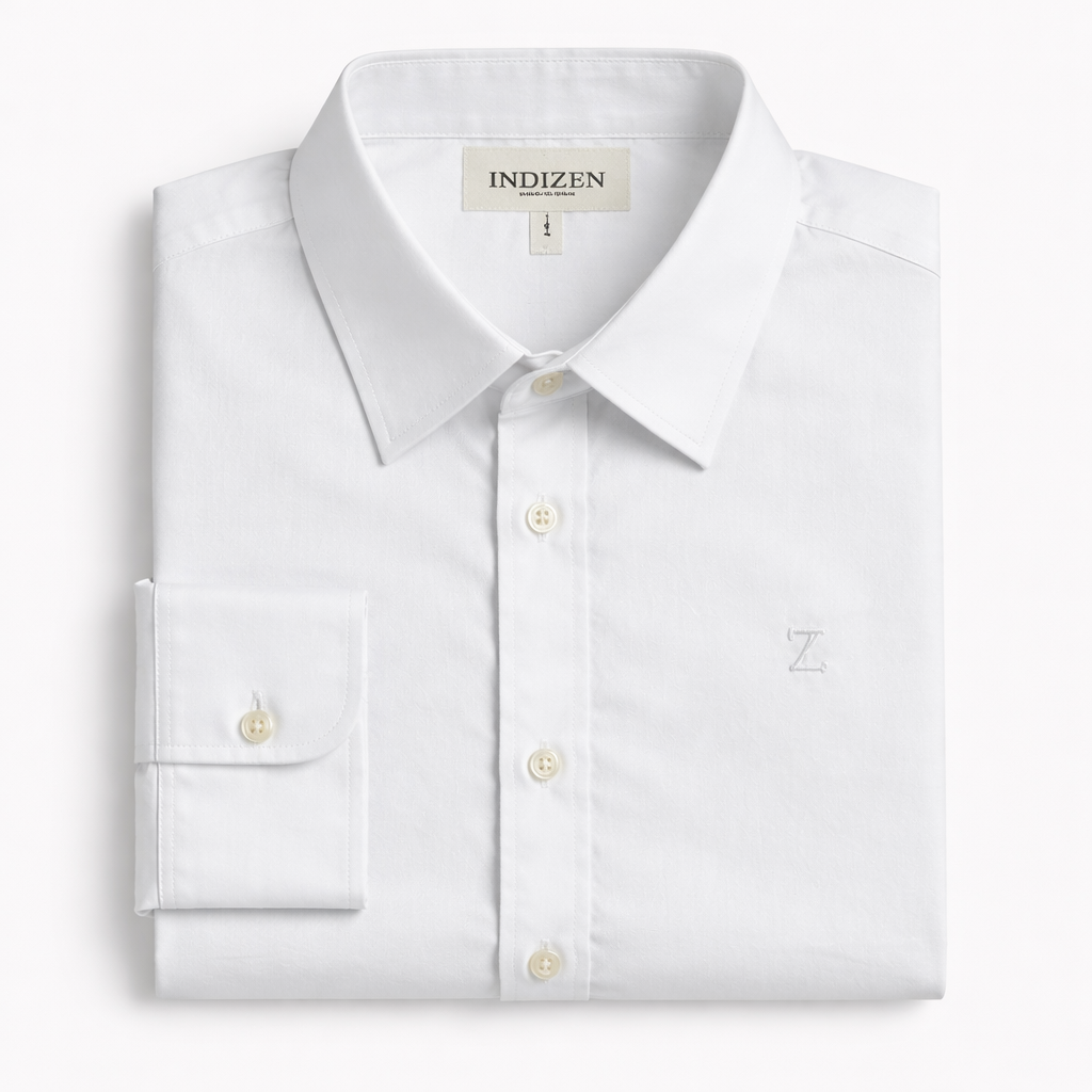 INDIZEN WHITE PLAIN SHIRT