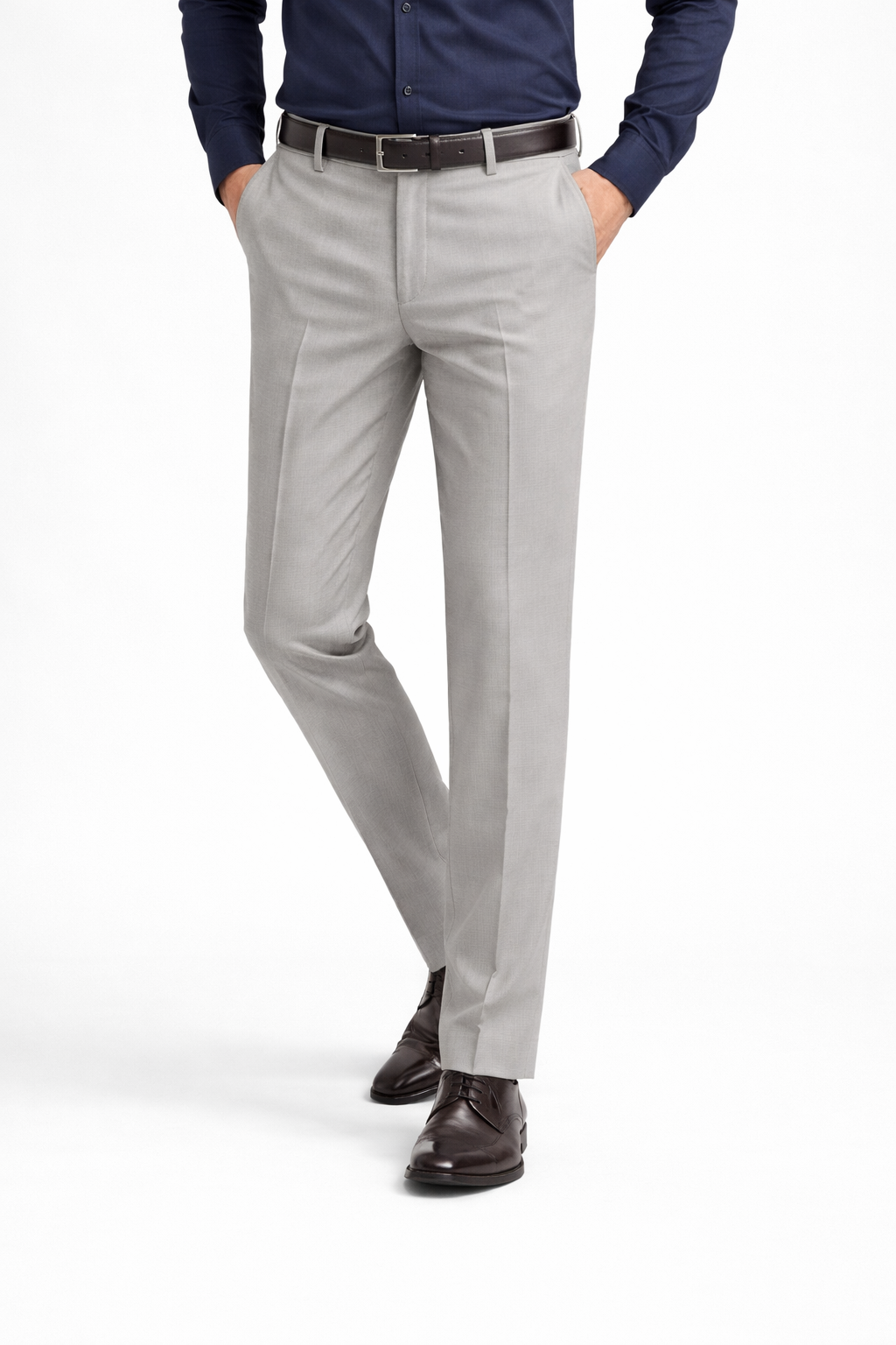 STRAIGHT FIT GREY FORMAL PANT