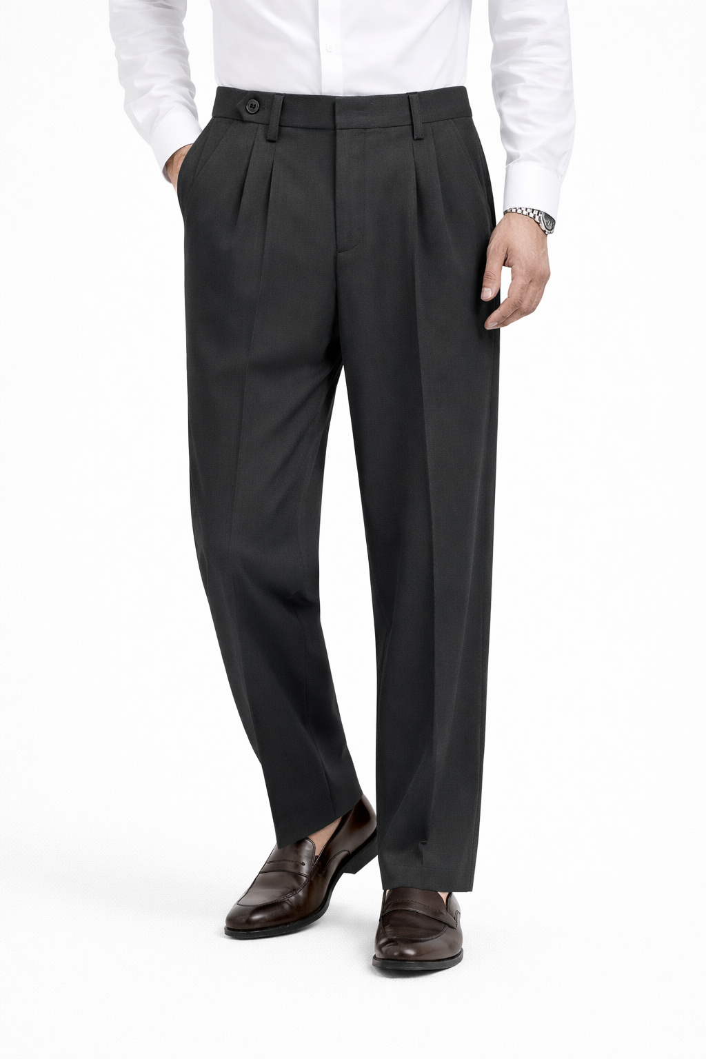 LOOS FIT CHARCOAL GREY FORMAL PANT