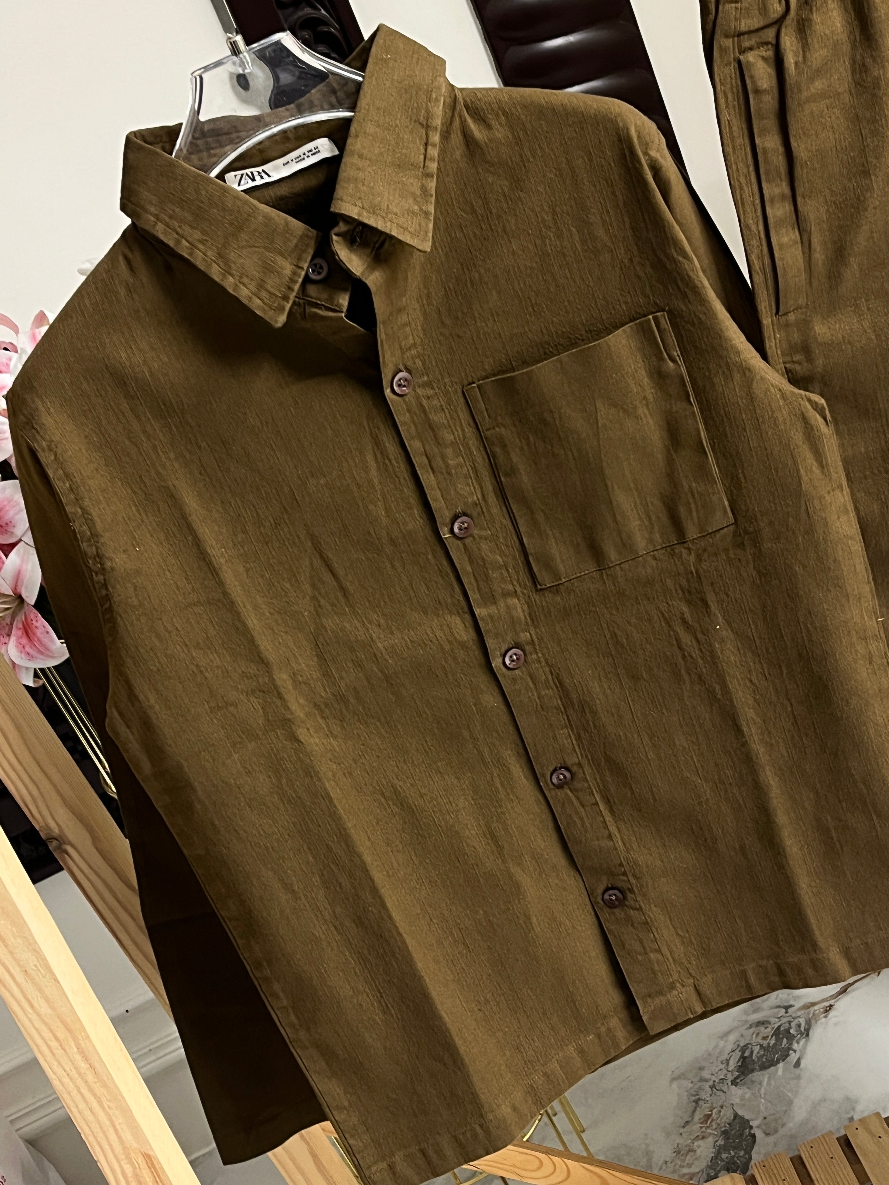 brown cotton cord set