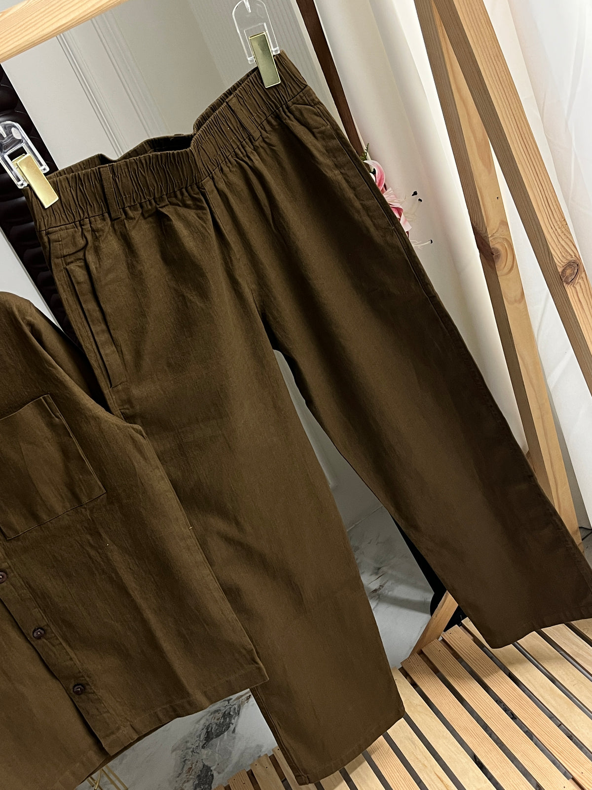 brown cotton cord set