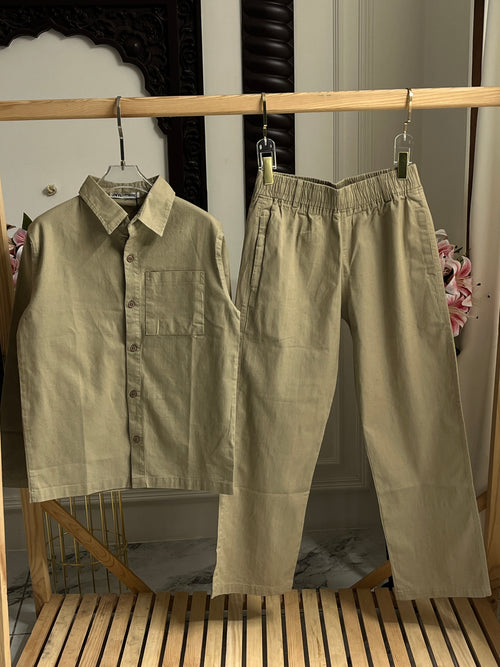 BEIGE COTTON CORD SET