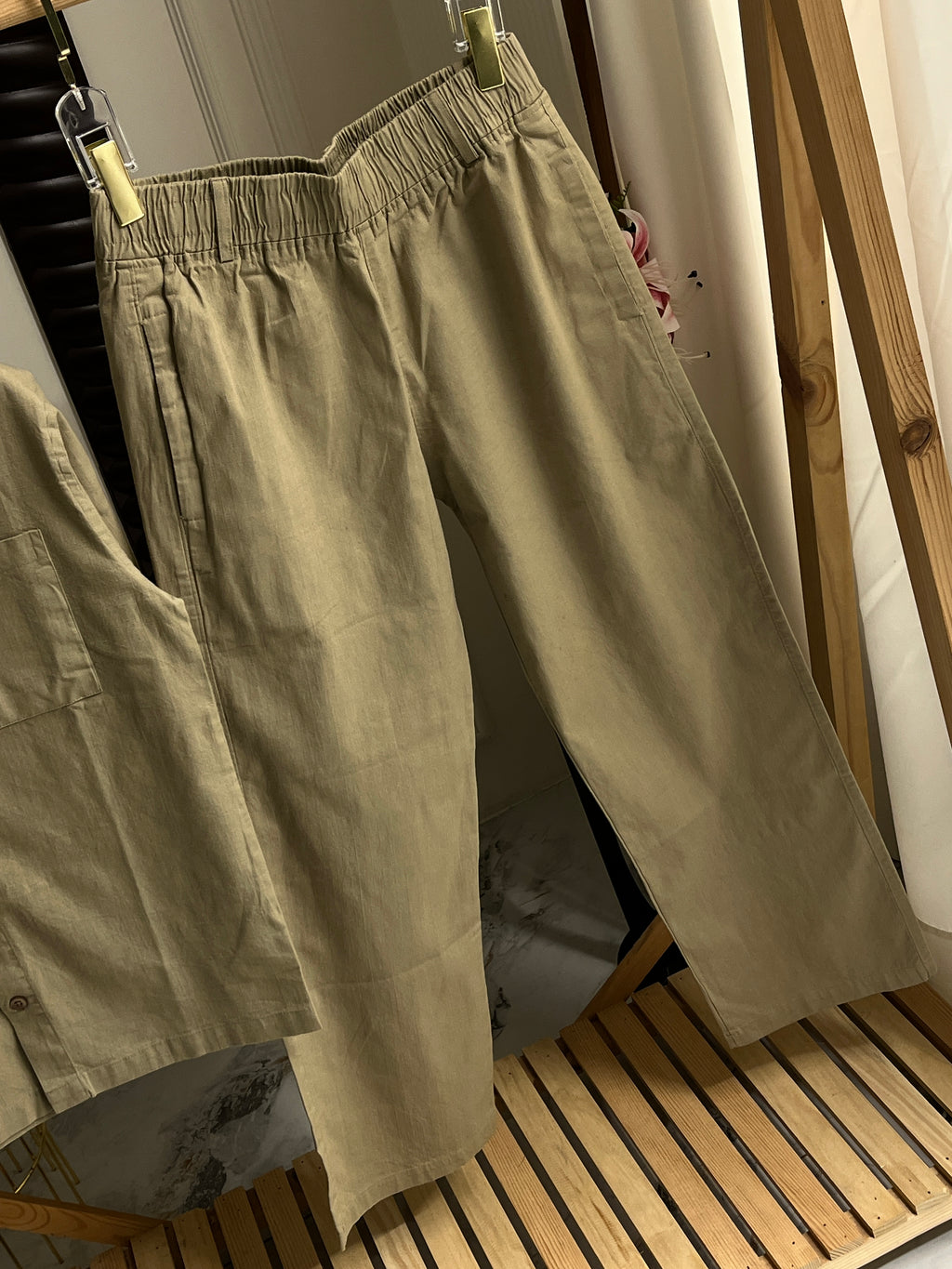 BEIGE COTTON CORD SET