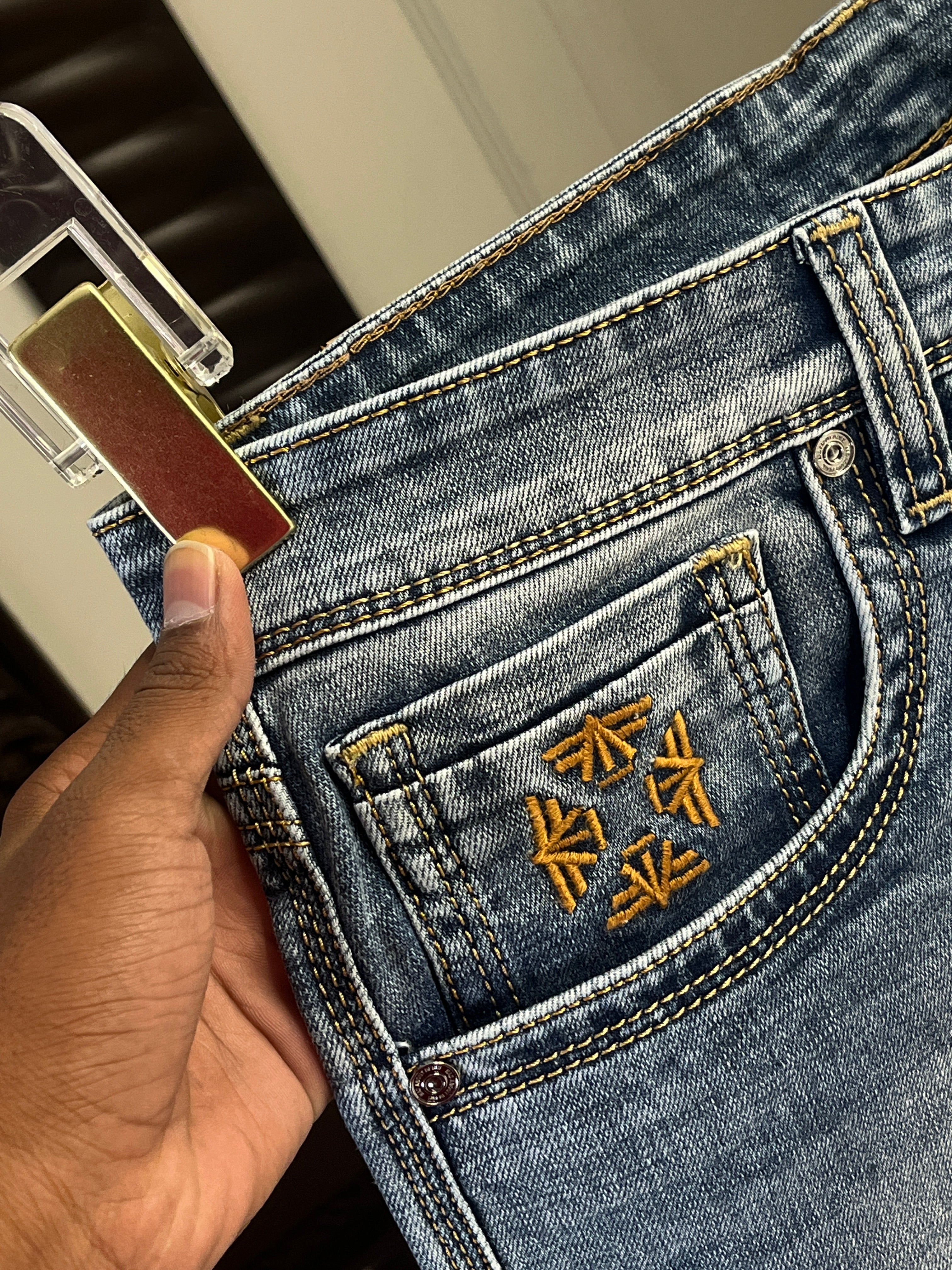 Straight Fit Blue Denim