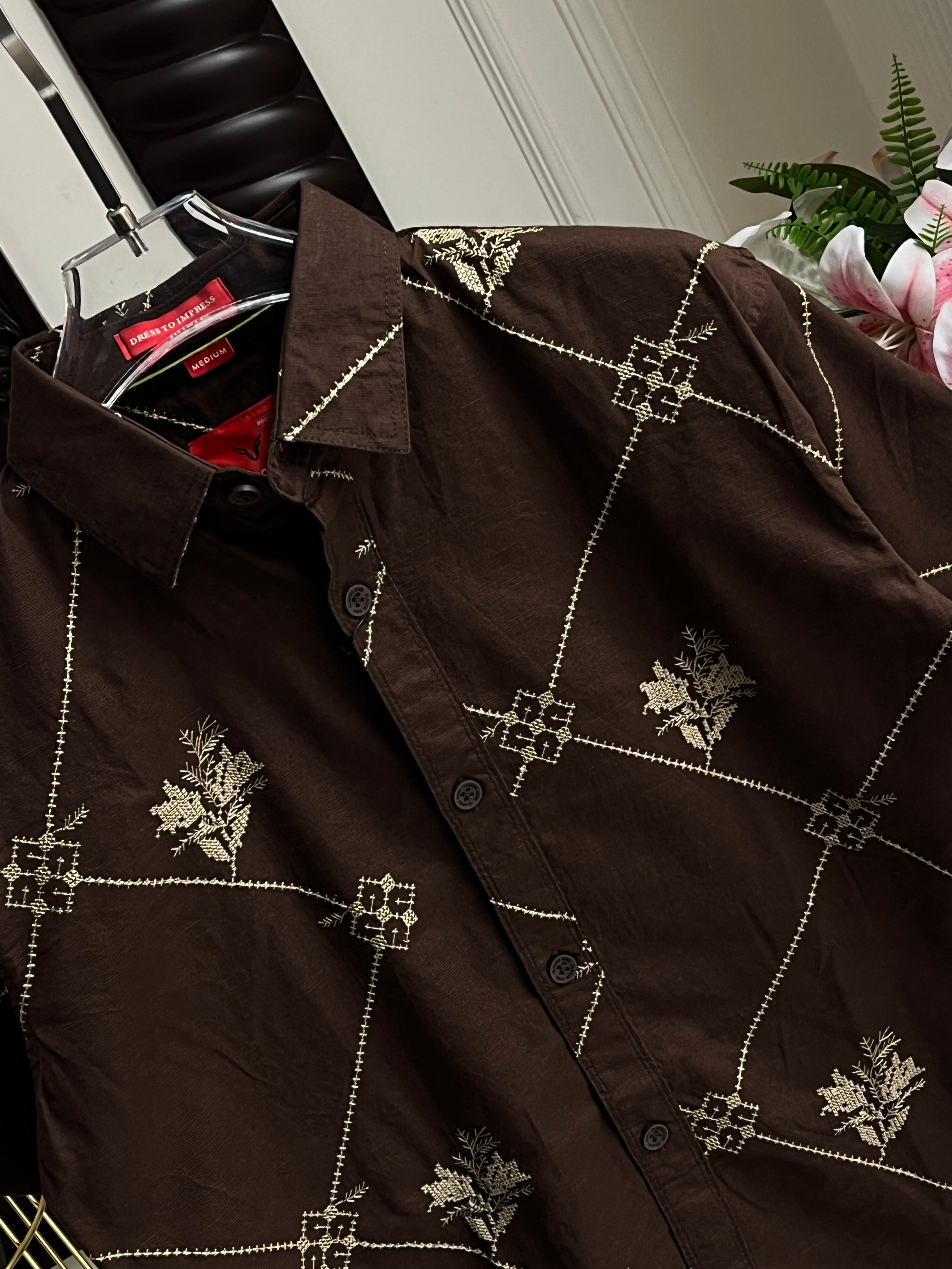 Men’s Embroidered Half Sleeve Shirt