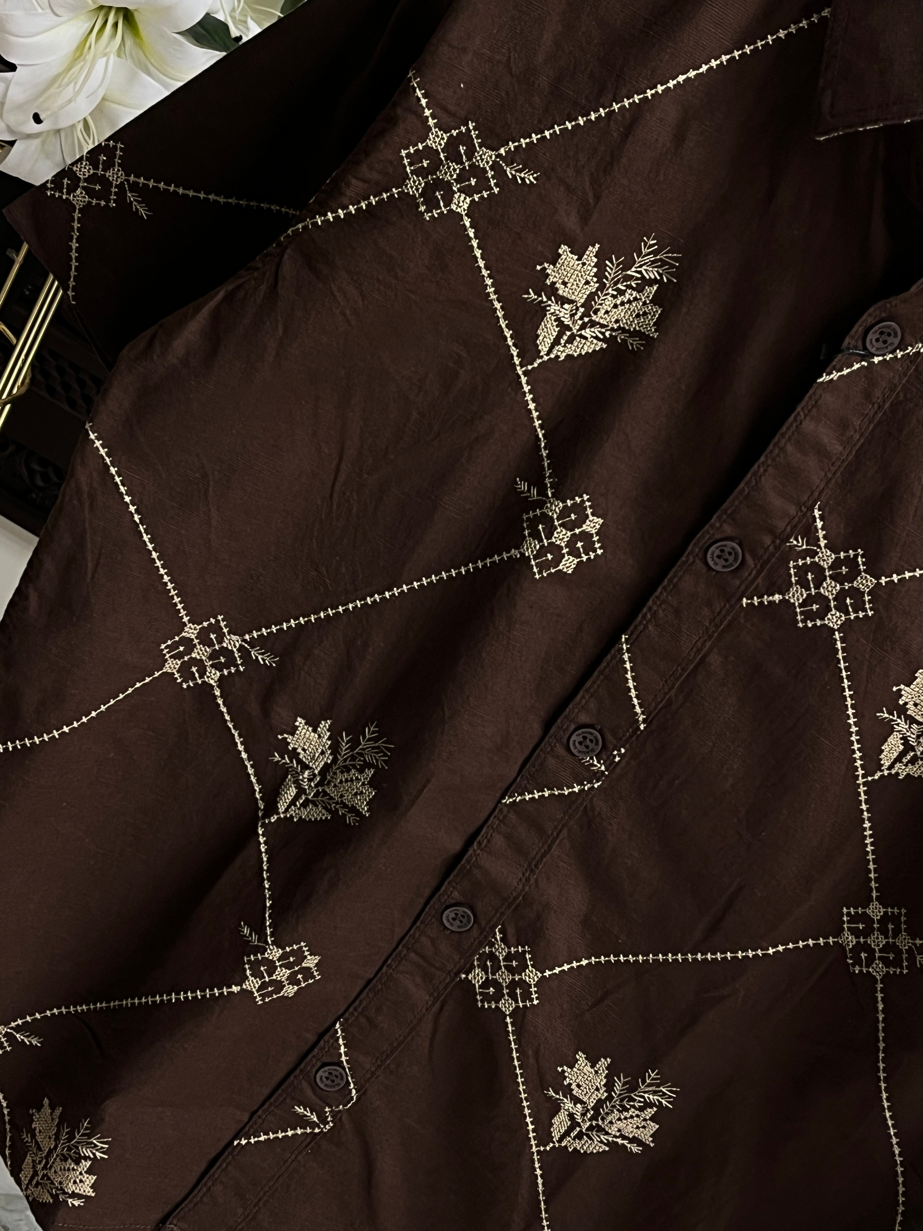 Men’s Embroidered Half Sleeve Shirt