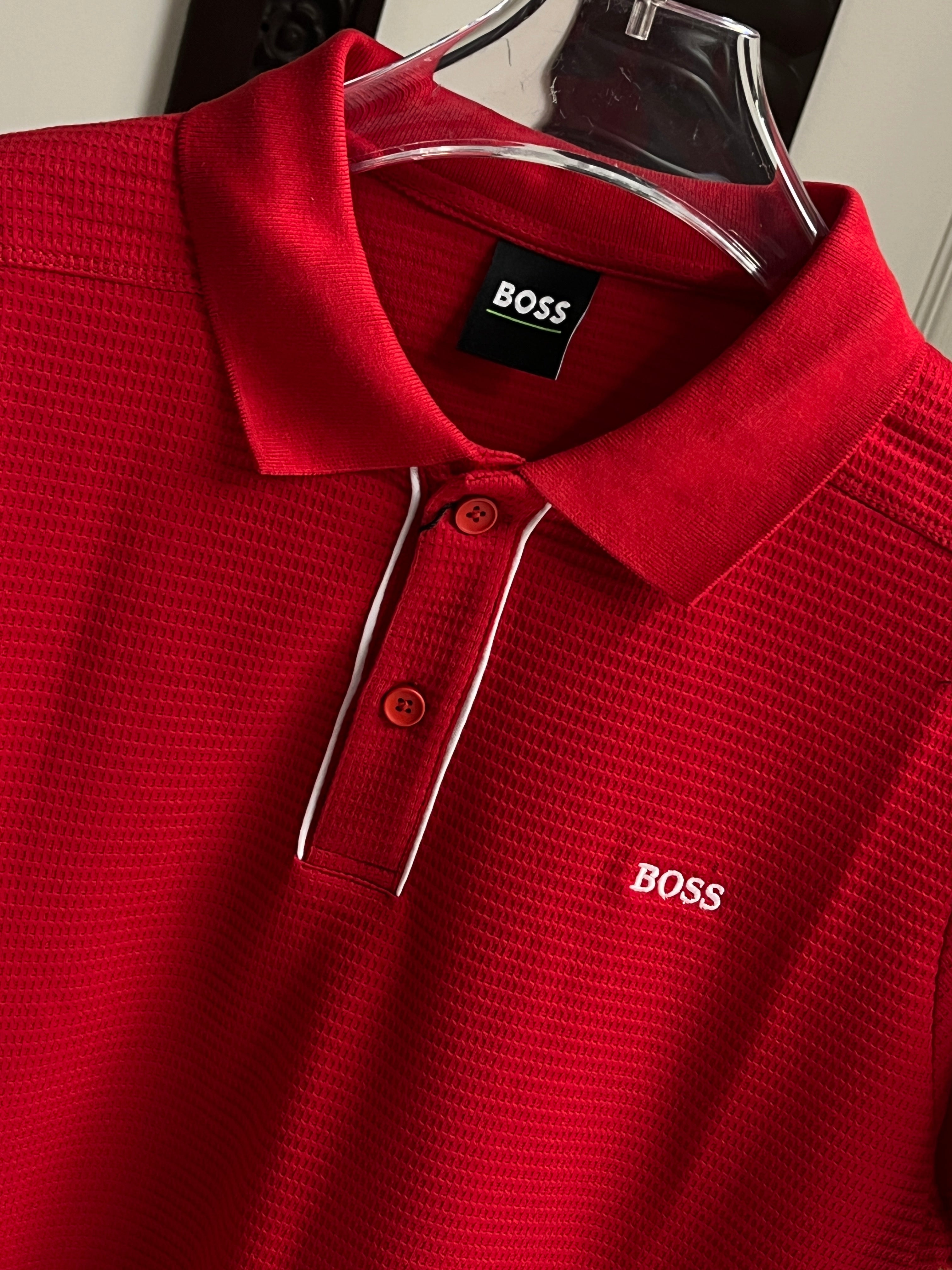 Half Sleeve Polo T-Shirt with Collar – RED