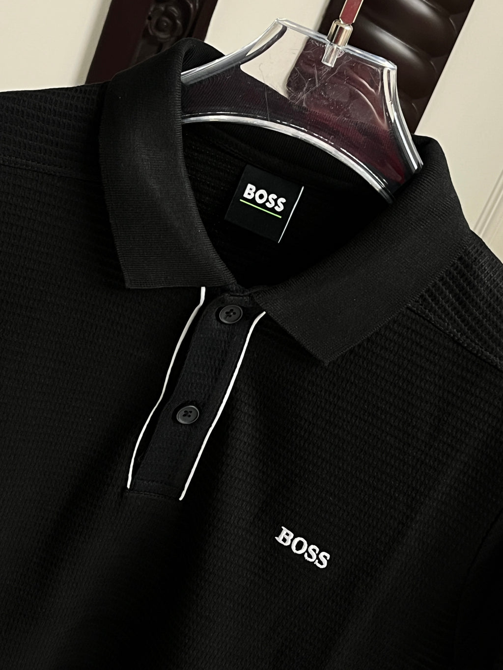 Half Sleeve Polo T-Shirt with Collar – Black