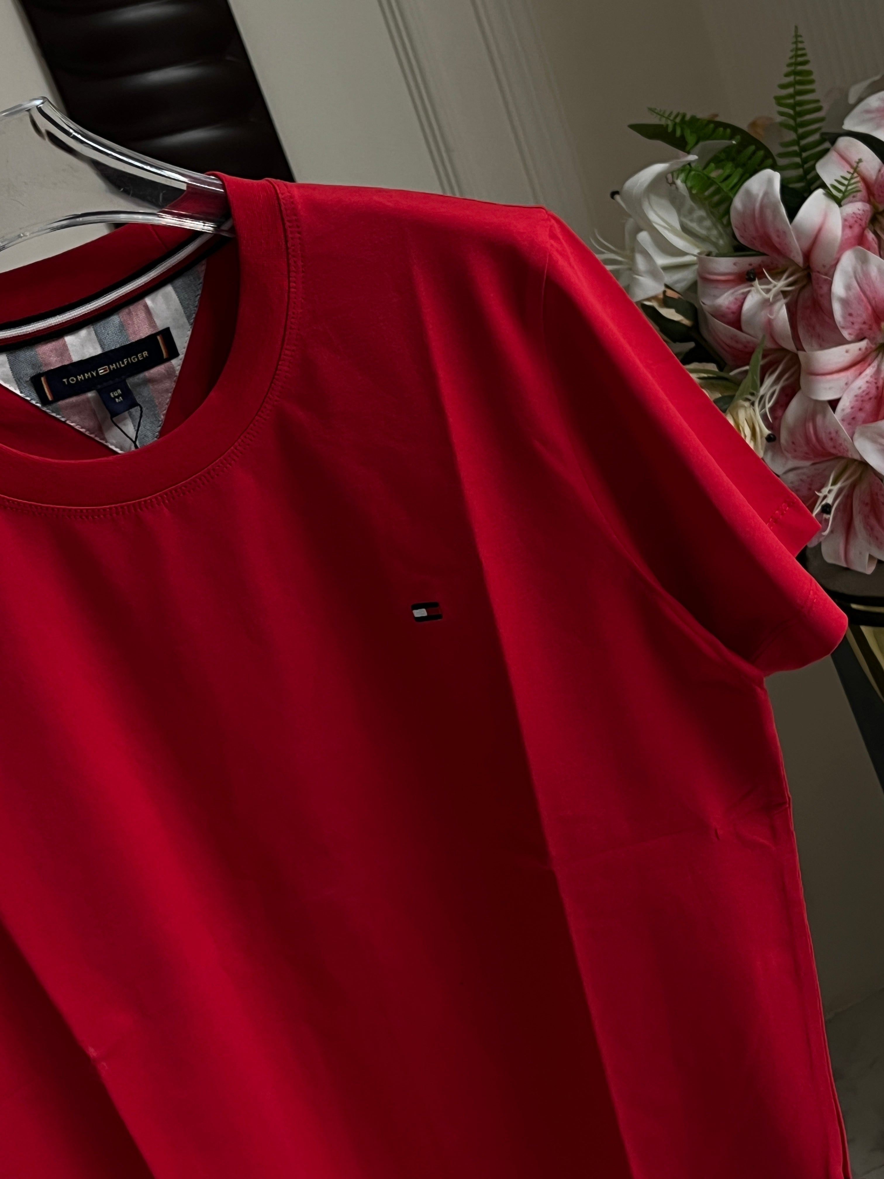 Drop Shoulder Half Sleeve T-Shirt – Classic Red