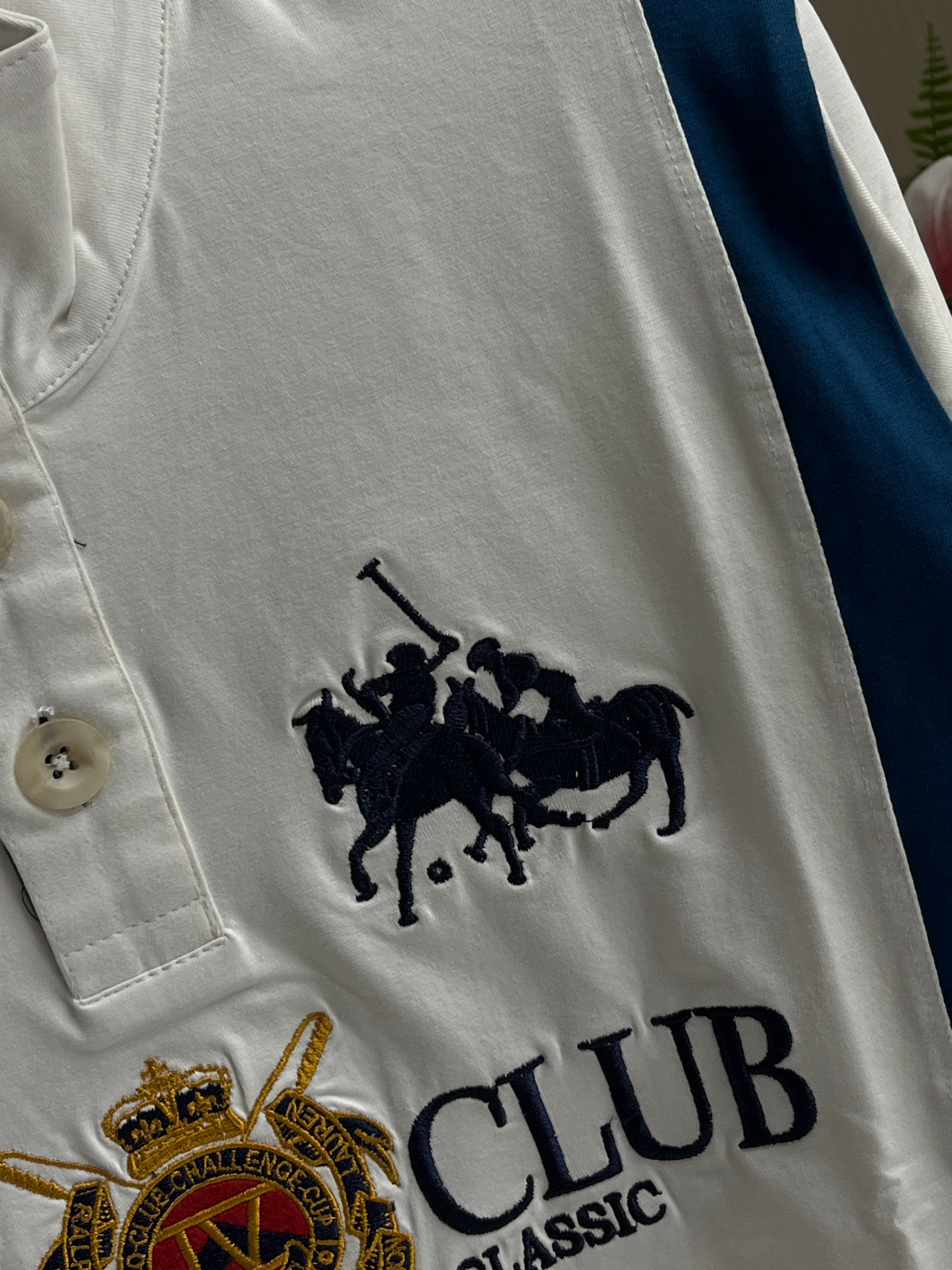 Sport Club Mock-Neck Pullover - White And Blue 101