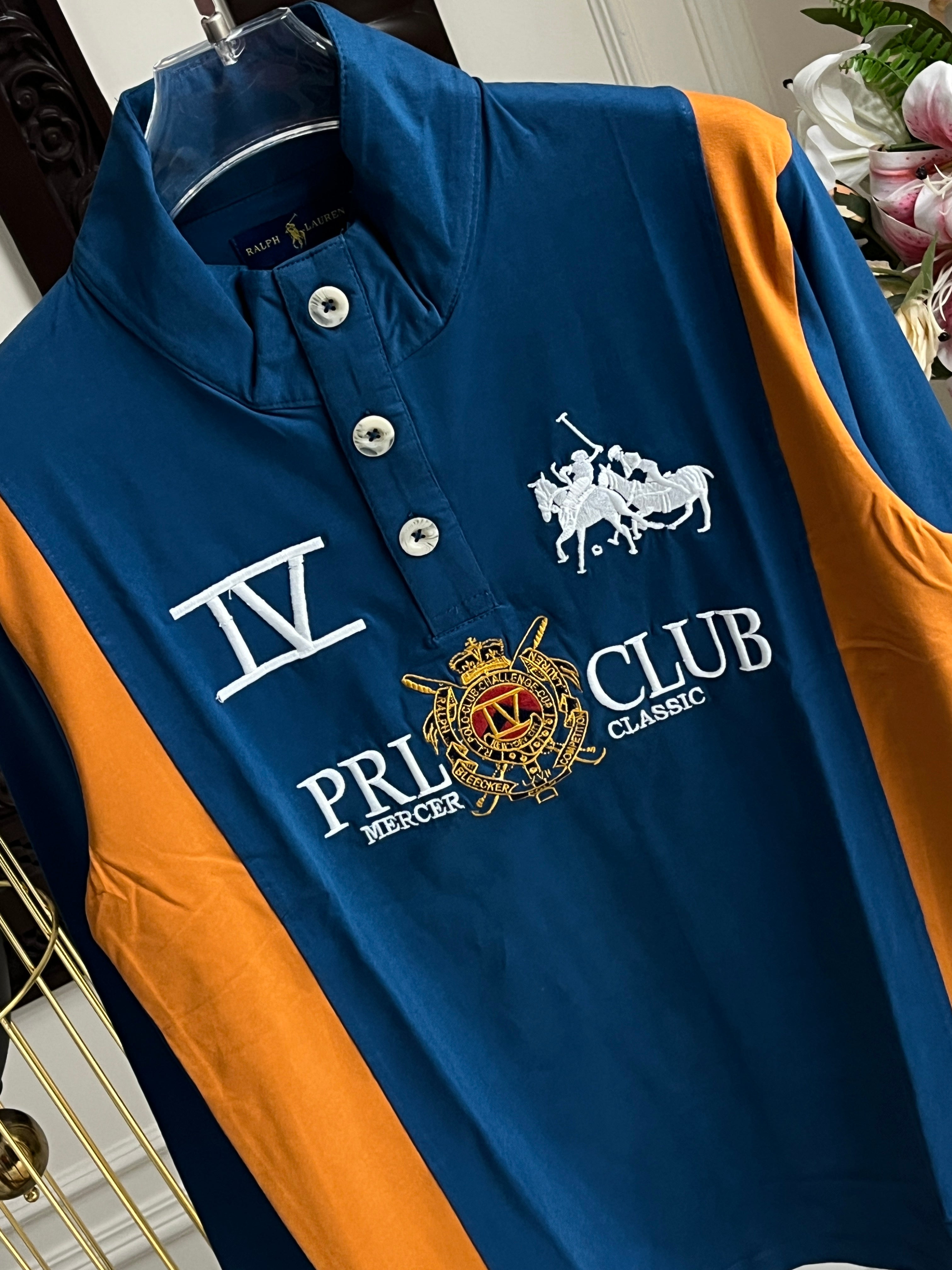 Sport Club Mock-Neck Pullover - Blue and orange 102