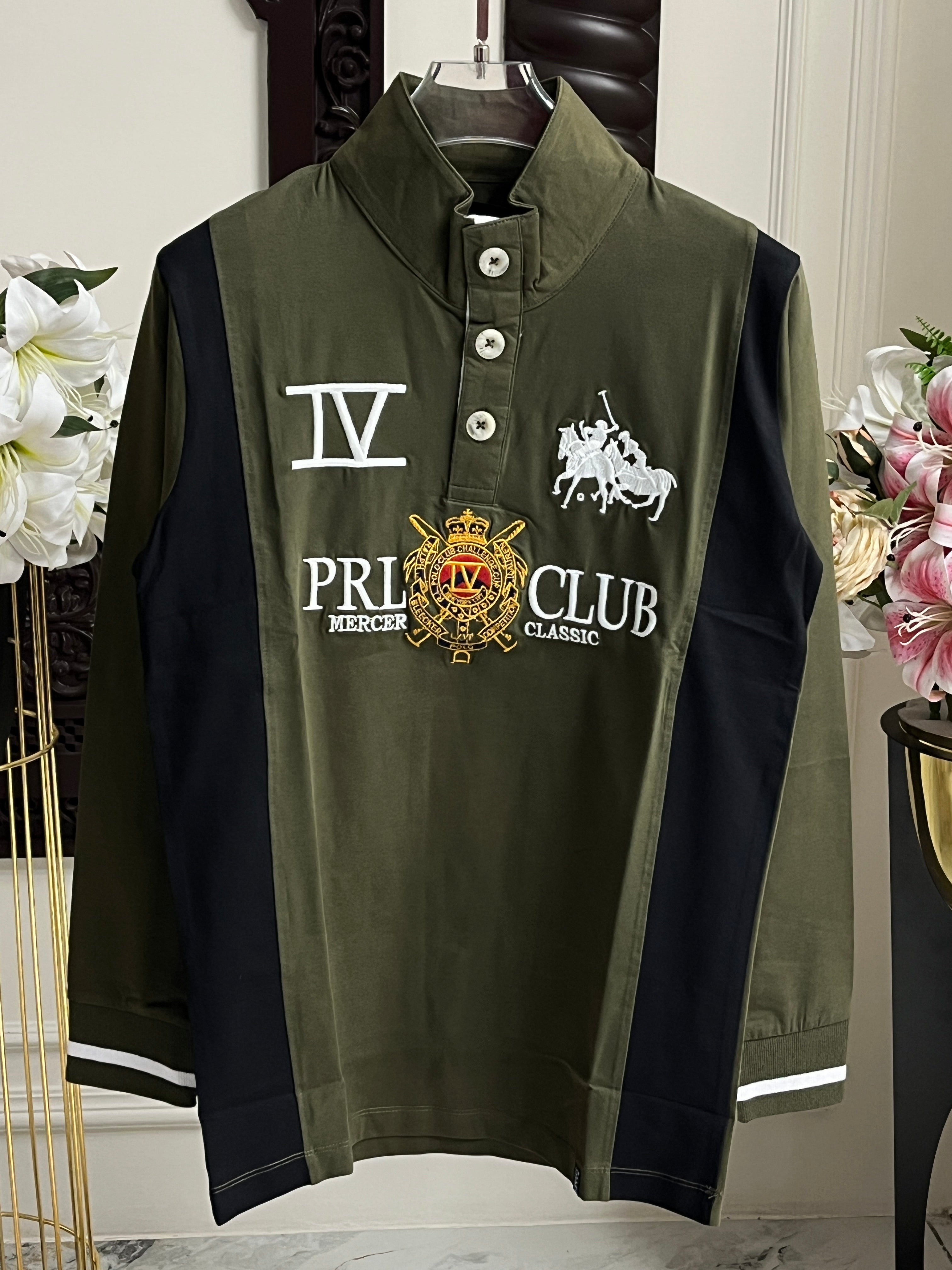 Sport Club Mock-Neck Pullover - Green And Black 104