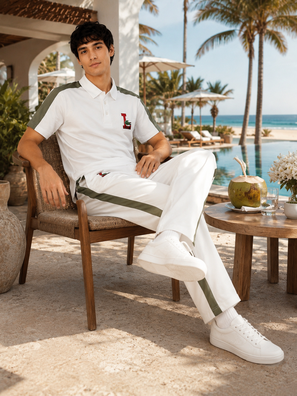 Men's Polo Co-Ord set - Beige