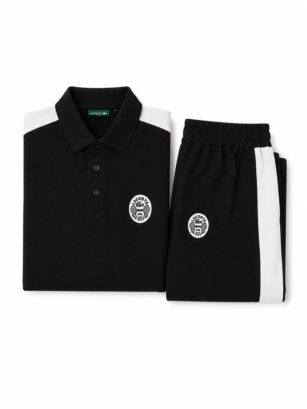 Men's Polo Co-Ord set - Black & white
