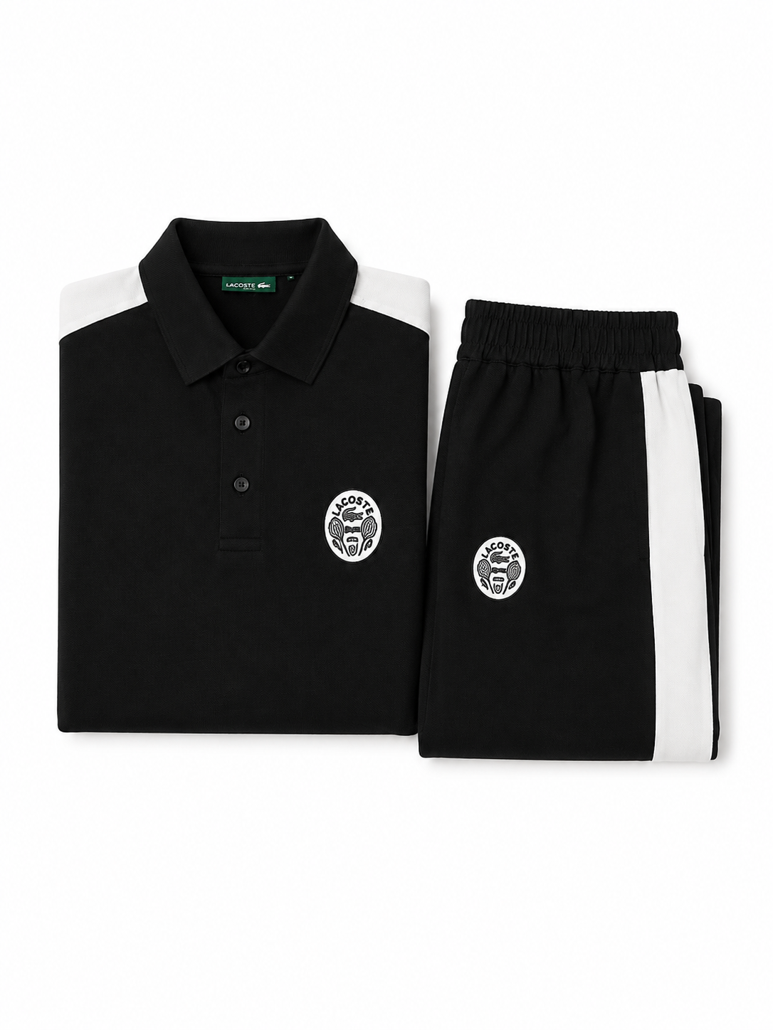Men's Polo Co-Ord set - Black & white